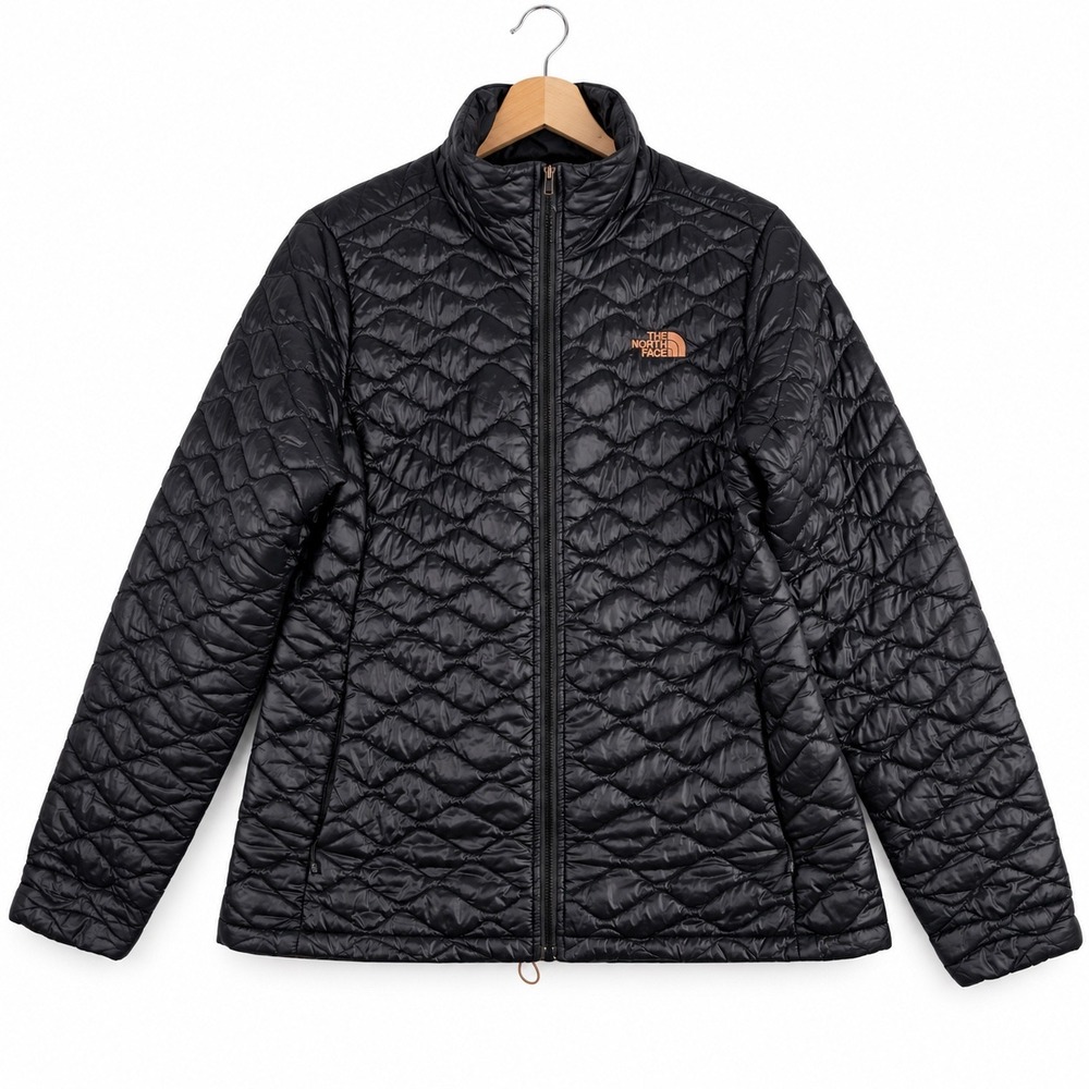The North Face Womens Thermoball Eco Quilted Puffer Jacket Black Rose Gold L